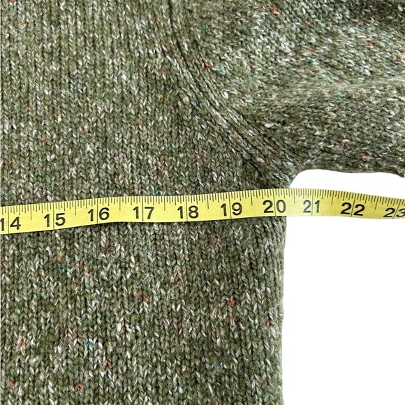 LL Bean Sweater Womens Sz L Green Flecked Long Sleeve Turtleneck Wool Blend - Picture 6 of 7